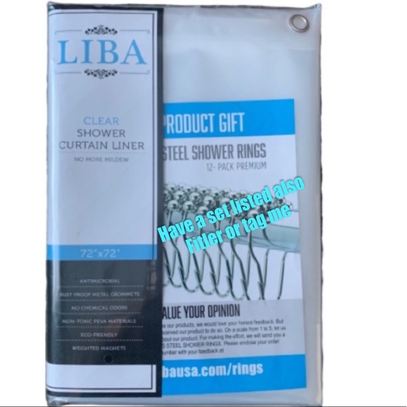 LiBa Bath Clear Shower Curtainlinertoprated Antimicrobial Poshmark